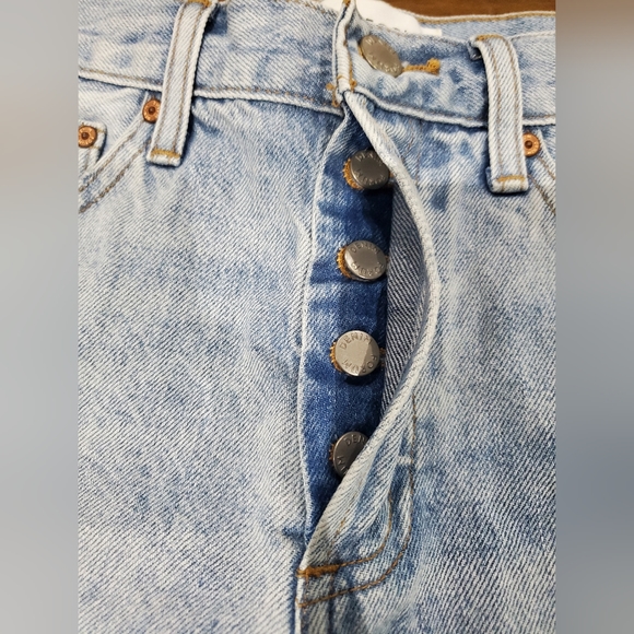 ARITIZA DENIM FORUM Ex Boyfriend short blue button fly size 25 - Picture 3 of 7